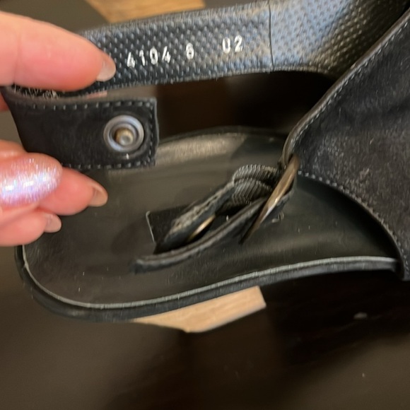 Paul Green Rival Sandal, black nubuck leather, scrunched look,slingback, 8.5 - Picture 8 of 16